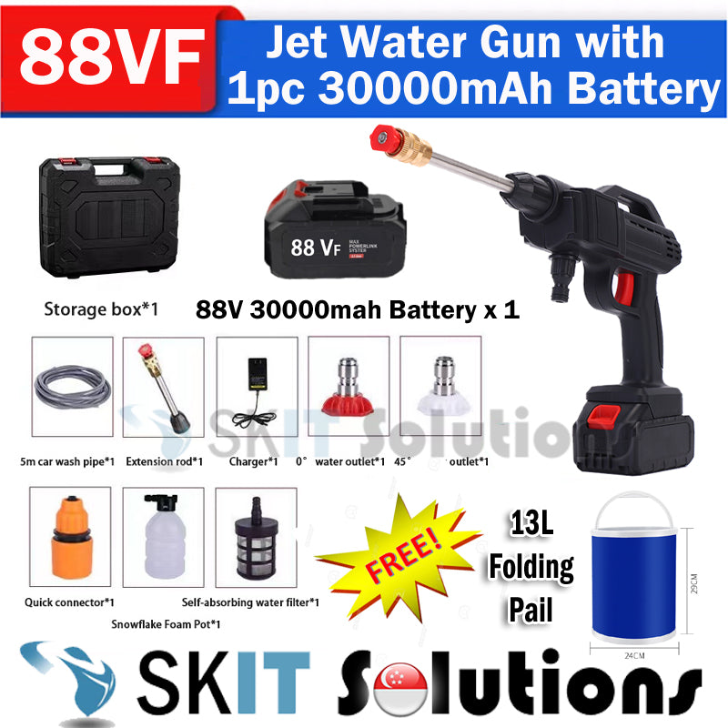 Cordless High Pressure Water Jet Spray Gun Washer Foam Launcher Cleaner Car Snow Wash Wireless Washing Machine FREE Pail