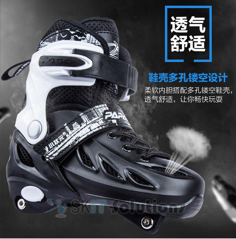 PAPAISON XZY-309 Premium Inline Roller Skates Blade Hard Boot Scooter Skating for Beginner Kids to Adults