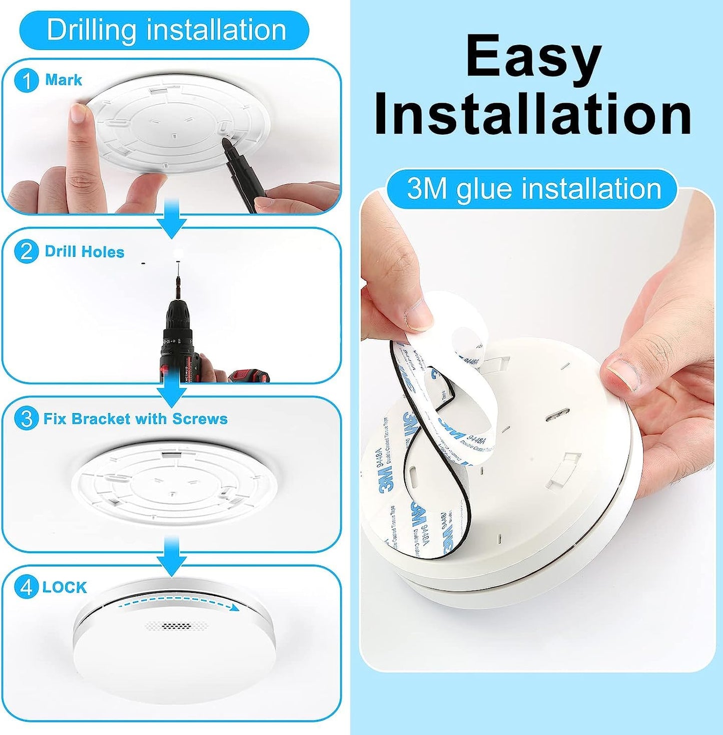 SCDF Listed Smoke Detector Wireless 10 Year Battery Home Smart Life Tuya WiFi Mobile App Fire Alarm