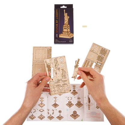 UGEARS Statue of Liberty 3D Mechanical Model Wooden Puzzle DIY Kits Adult Kids Birthday Present Toys Christmas Xmas Gift