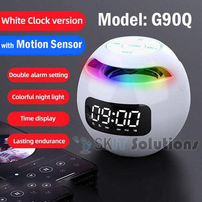 Mini Ball Wireless LED Display Alarm Clock Bluetooth 5.0 Speaker TF Card FM Radio Music Player Mic