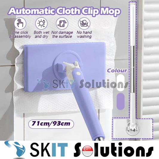Automatic Cloth Changing Mini Mop Hands-Free With Face Towels Hand-Free Wash Rotating Mop Push-Pull