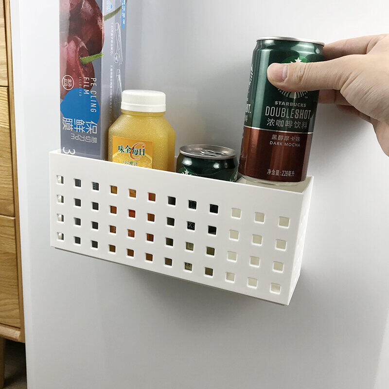 Magnetic Storage Basket Fridge Rack Bathroom Kitchen Hanging Shelf Organizer Box Easy Portable Compartment Magnet