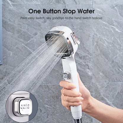 4 Modes High Pressure Showerhead with Filter Strong Powerful Pressurized Booster Shower Head Nozzle Sprayer Sprinkler
