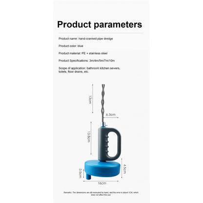 Plumbing Auger Drain Snake Clog Remover Tool Pipe Cleaner Plunger Toilet Kitchen Sewer Declogger