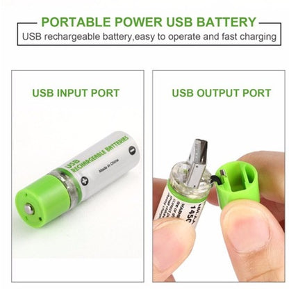 1450mAh USB Rechargeable Battery AA NI-MH 1.2V Fast Charging for RC Toy Remote Control Cordless Phone