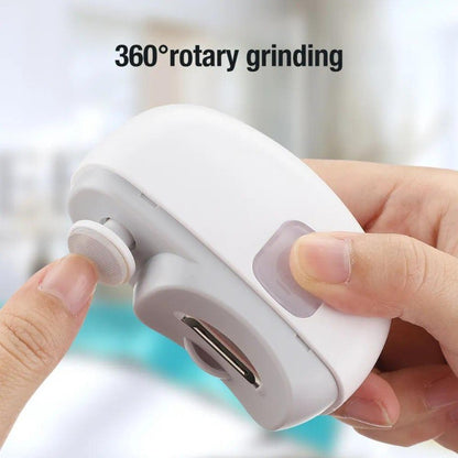 2in1 Electric Auto Nail Clipper Automatic Nail Trimmer Grinder Polisher Rechargeable LED Light Safe