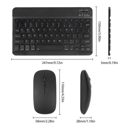 10 Inch Wireless Bluetooth Keyboard + Wi-Fi Mouse Set Rechargeable Tablet Smartphone Laptop Windows