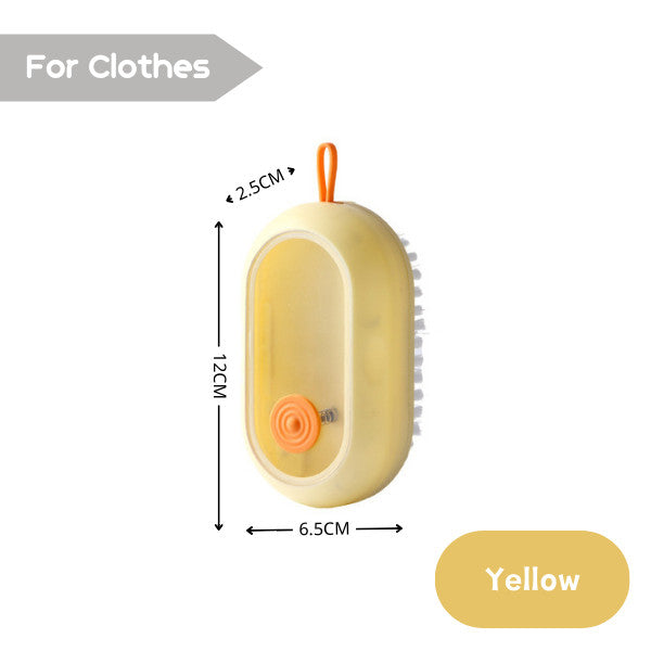 Press Type Liquid Shoe Laundry Clothes Cleaning Brush Refillable Soft Bristles Long Handle Detergent