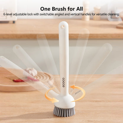 Ecoco Short / Long Pot Brush Rotating Handle Refillable Liquid Household Kitchen Cleaning Washing