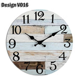 12' Vintage Retro 30cm Wall Clock 12 Inch Silent Non-Ticking Wooden Rustic Style Decorative for Living Room Kitchen Home