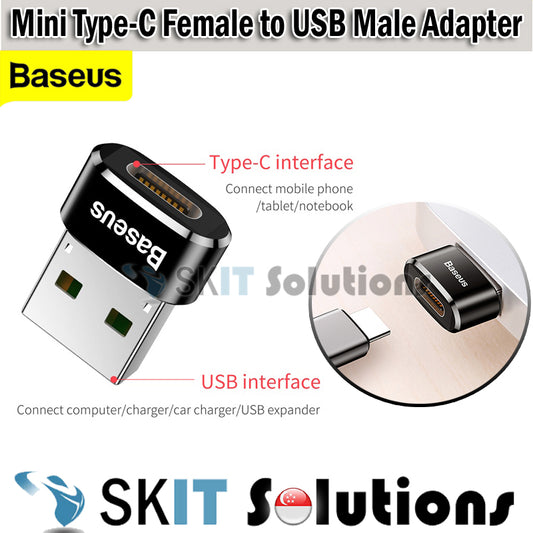 Baseus Mini Type-C Female to USB Male Converter Adapter C Female to USB Male OTG Adaptor Convertor