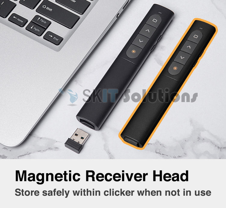 Duo USB Rechargeable Wireless Red Laser Pointer Presentation Page Turning Remote Control PPT PowerPoint Project Clicker