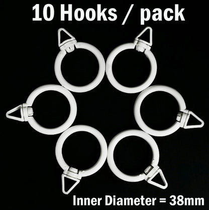 10pc / pack 360° Rotation Round Hooks for Curtain Rod with less than 38mm diameter