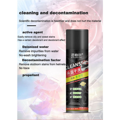 Helmet Deodorizer Foam Spray Cleaner 320ml Quick Cleaning Inner Tank Deodorant Free Washing Disinfectant for Riding Gear