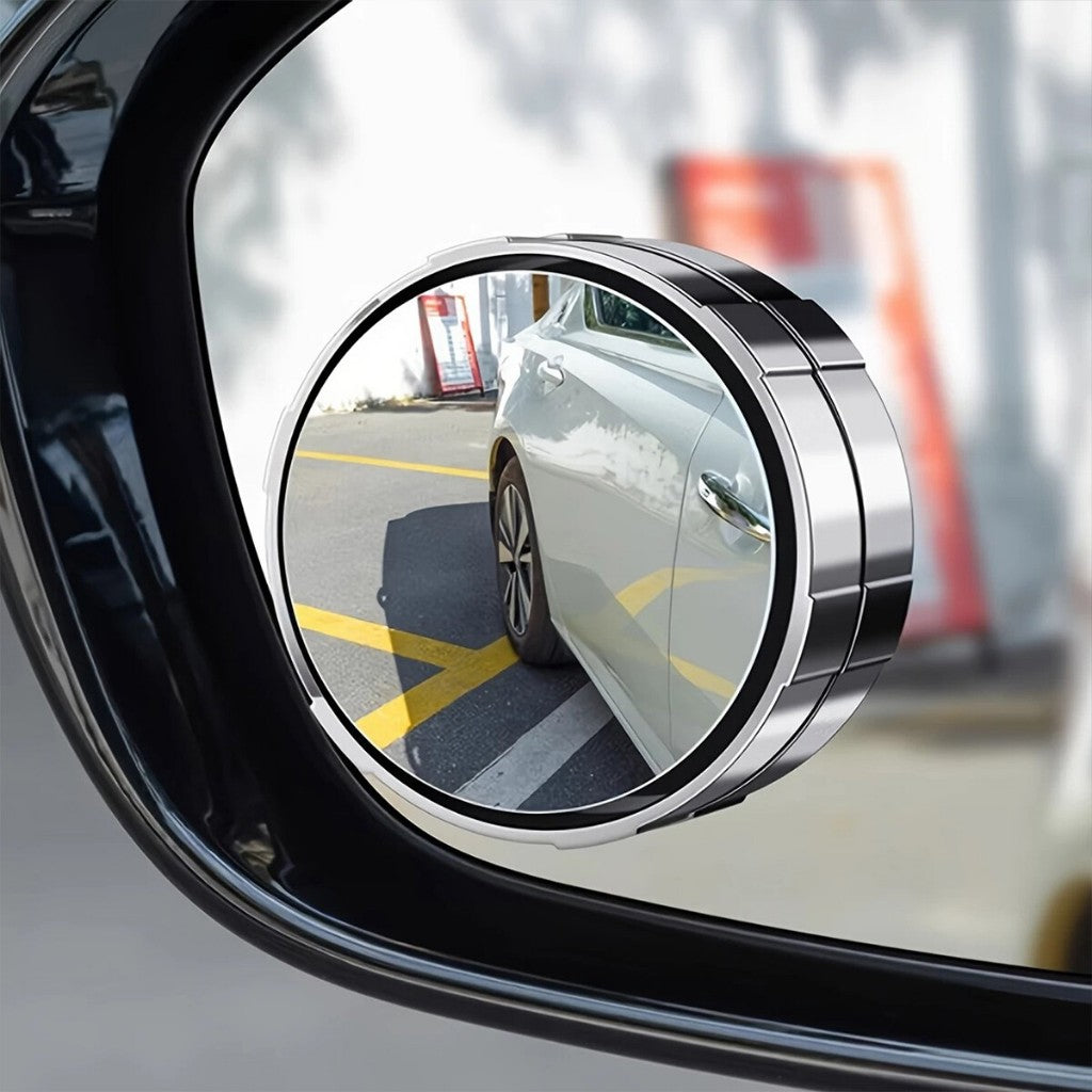 2Pcs Adhesive Blind Spot Mirror Safety Driving Wide Angle Rear View Convex Mirror For Car SUV Truck