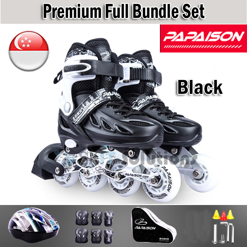 PAPAISON XZY-309 Premium Inline Roller Skates Blade Hard Boot Scooter Skating for Beginner Kids to Adults