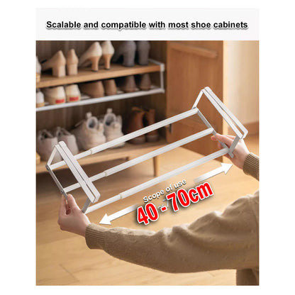 Retractable Shoe Rack Adjustable Storage Organizer Layered Partition Space-Saving Cabinet Wardrobe