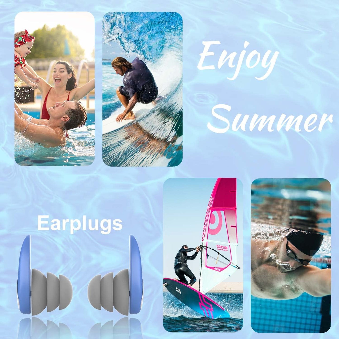 Silicone Ear Plugs Noise Prevention Soundproof Ear Muffs Hearing Protection Swimming Sleep Adults Kids