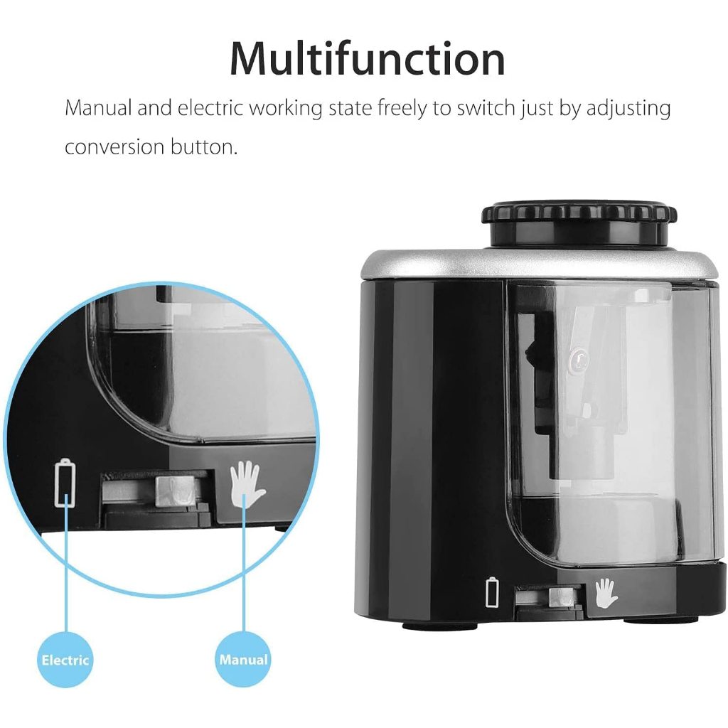 Electric Pencil Sharpener Battery Operated Automatic Rotary Sharpener for 6–8mm Pencils School Office