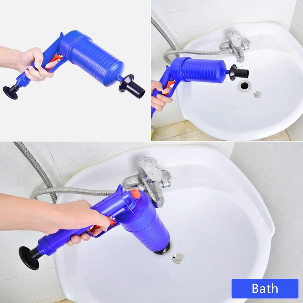 Toilet Air Pump Pressure Plunger Kits Bathroom Drain Clog Remover Blaster Air Powered Gun Dredge Sink Pipe Declogger