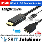 HDMI - Compatible (PC) to DP Displayport Display Port (Monitor) Cable / Converter Adapter USB Powered HDMI to DP 4K 60Hz