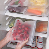 5PCS Silicone Food Storage Ziplock Bag Reusable Freezer Bag Containers Leakproof Stand Up Zip Shut Snack Sealing Bag