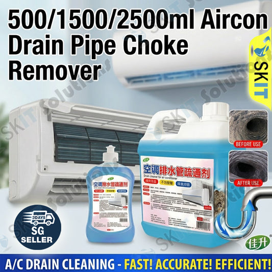 500/1500/2500ml Aircon Drain Pipe Cleaner AC Choke Remover Slime Algae Jelly Gel Dissolver PVC Hose