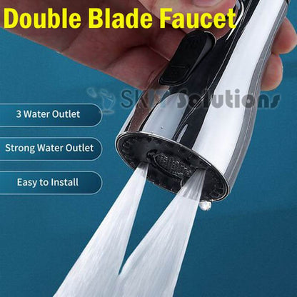 360° Rotate Tap Faucet Aerator Extender w/ 3 Function Mode Kitchen Bathroom Splash Filter Nozzle Spray Head Water Saving