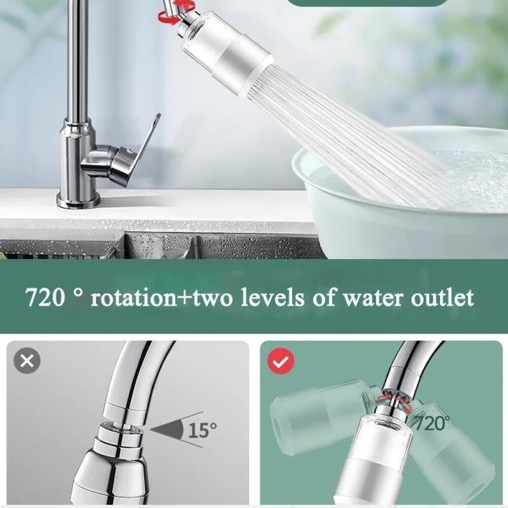 360° Swivel Tap Aerator Faucet Filter Dual Mode High Pressure Kitchen Water Purifier Anti-Splash Head