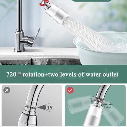 360° Swivel Tap Aerator Faucet Filter Dual Mode High Pressure Kitchen Water Purifier Anti-Splash Head