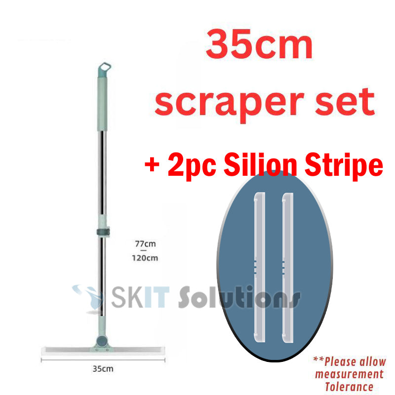 35cm/50cm Silicone Scraper Broom Wiper Extendable Rotatable Floor Glass Window Cleaning Tool Bathroom Mop