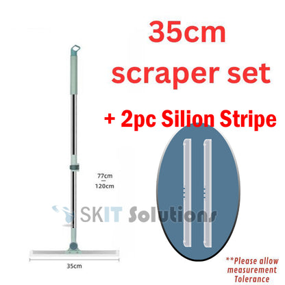 35cm/50cm Silicone Scraper Broom Wiper Extendable Rotatable Floor Glass Window Cleaning Tool Bathroom Mop