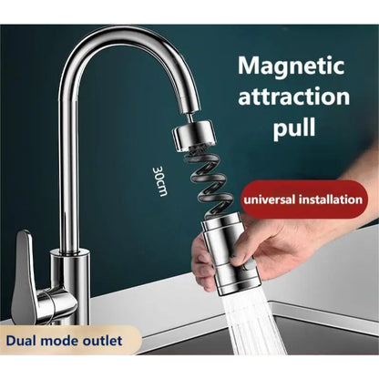 30cm Hidden Retractable Kitchen Faucet Extender 360° Rotating Telescopic 2 Mode Pull Out Sprayer Tap