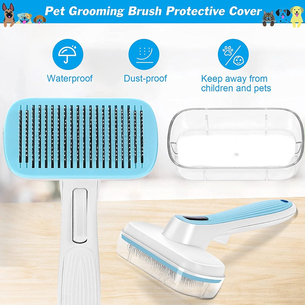 Self-Cleaning Pet Grooming Brush for Cats & Dogs
