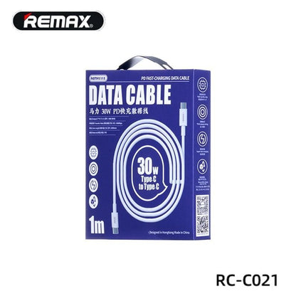 1M/2M Remax RC-C021 30W Super Fast Charging Cable PD Type C To Type C Data Sync C to C Cable Charger