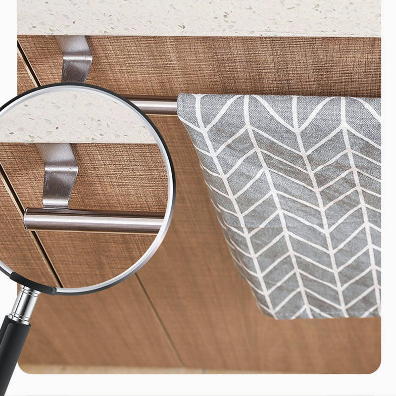 Stainless Steel Hanging Towel Rack Over Cabinet Door Rail Holder Kitchen Bathroom Organizer 2 Sizes