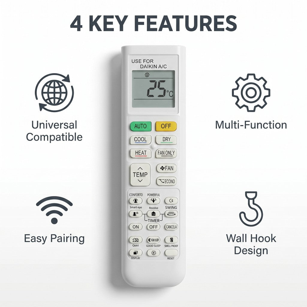 Universal Daikin Air Conditioner Remote Control FZD-DK1006 Most Daikin Aircon AC Models Replacement