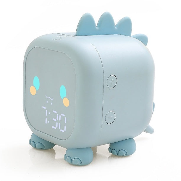 Cute Funny Dinosaur Digital Alarm Clock For Kid Bedside LED Sleep Trainer Temp Display Voice Control