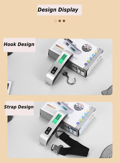 Portable Digital Luggage Scale 50kg 110lb with Belt or Hook Handheld Hanging Travel Bag Weight Scale