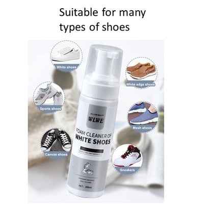 Multi-Function White Shoe Foam Cleaner Handy Shoes Spray 200ml White Sneaker Shoe Dirt Stain Spray Cleaner No Washing