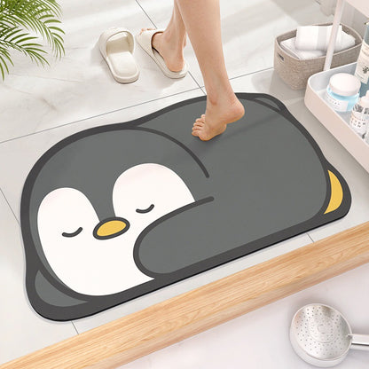 Cute Cartoon Super Absorbent Diatomite Floor Mat Bathroom Non-Slip Diatom Mud Floormat Soft Bath Room Mat Bedroom Toilet