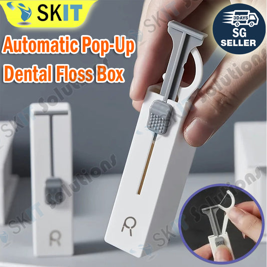 Portable Automatic Pop-Up Dental Floss Dispenser Storage Box Toothpick Oral Care Tooth Cleaning Tool
