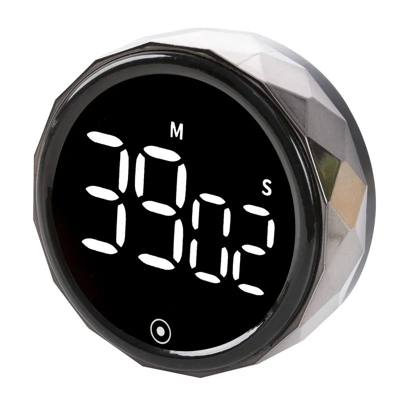 Diamond Shape Rotation Countdown Timer Large LCD Display LED Magnetic Stop Watch Rotary Alarm Clock Stopwatch Cooking