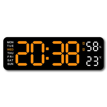 Smart LED Digital Wall Desk Clock Large Display Alarm Temperature Humidity 12 24H Auto Dimmer Timer