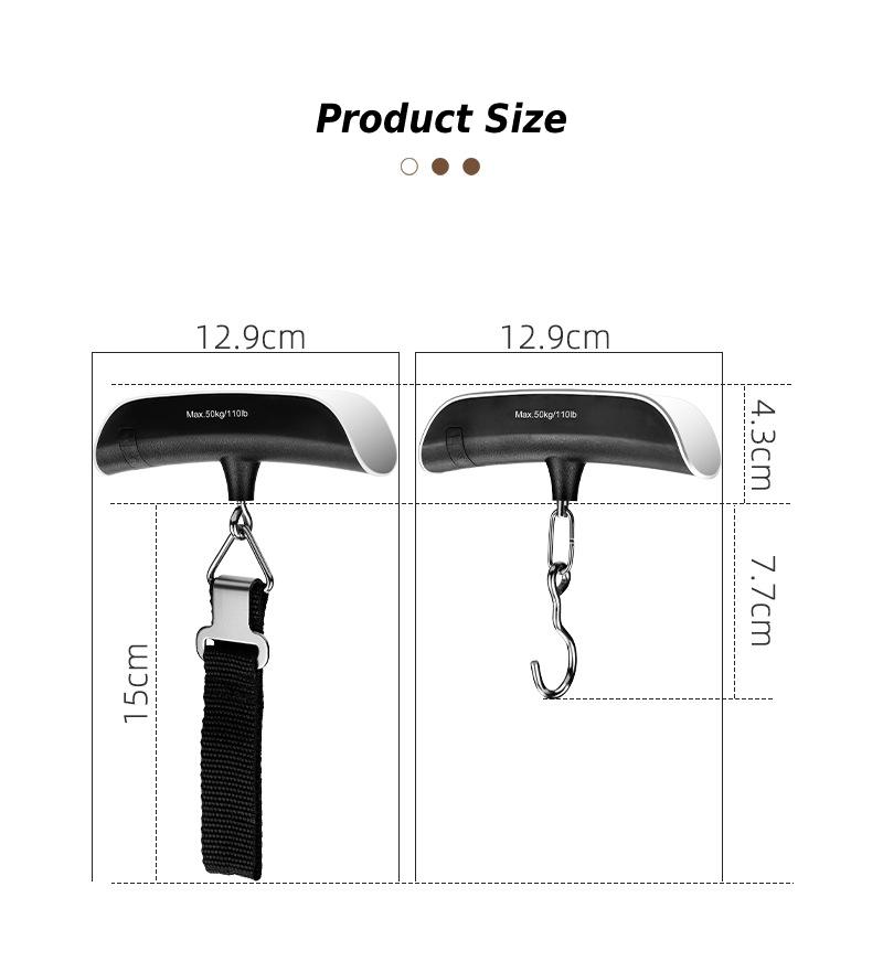 Portable Digital Luggage Scale 50kg 110lb with Belt or Hook Handheld Hanging Travel Bag Weight Scale