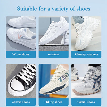 White Shoe Cleaner Cream with Free Sponge Sneaker Stain Remover for Canvas Leather Sports Shoes
