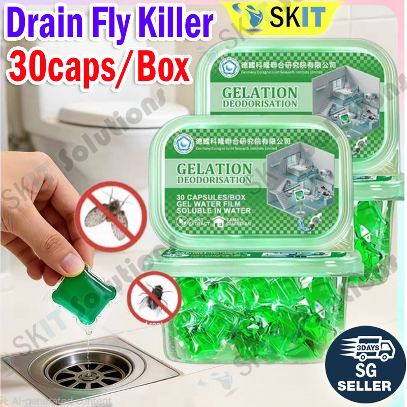Drain Fly Killer Odor Eliminator Pods Bead Kitchen Bathroom Sink Sewe Drain Pipe Cleaner Dissolvable