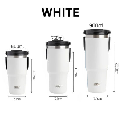 600ml 900ml TYESO Thermal Tumbler Stainless Steel Vacuum Insulated Bottle Handle Straw Keep Hot Cold