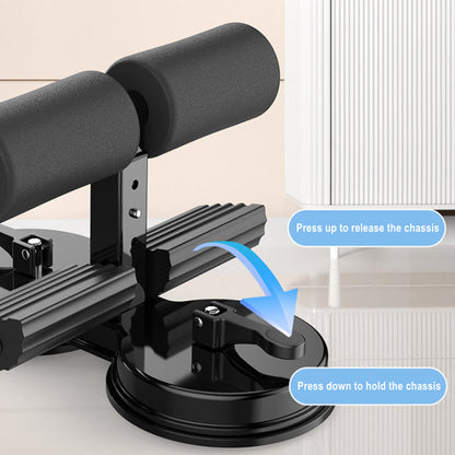 Upgraded Sit Up Bar With Resistance Band Suction Cup Adjustable Foot Support Abs Trainer Home Gym